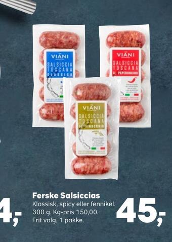 Kvickly Ferske salsiccias tilbud