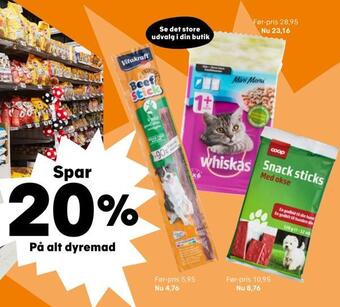 Spar 20% på alt dyremad