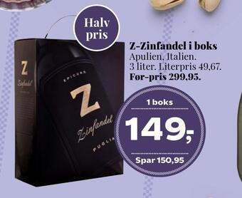 Dagli'Brugsen Z-zinfandel i boks tilbud