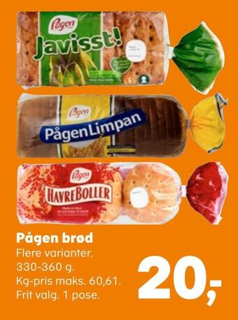 Kvickly Pågen brød tilbud