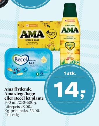 Dagli'Brugsen Ama flydende, ama stege/bage eller becel let plante tilbud
