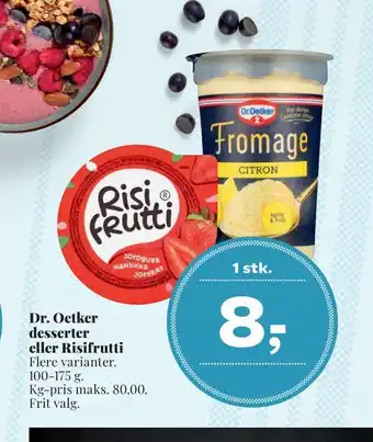 Dagli'Brugsen Dr. oetker desserter eller risifrutti tilbud