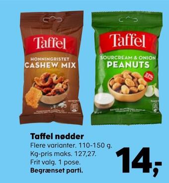 Kvickly Taffel nødder tilbud