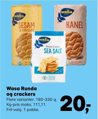 Wasa runda og crackers