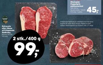 Entrecote eller ribeye af fritgående kødkvæg