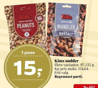 Dagli'Brugsen Kims nødder tilbud