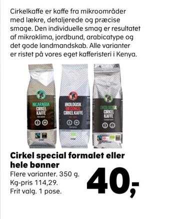 Kvickly Cirkel special formalet eller hele bønner tilbud