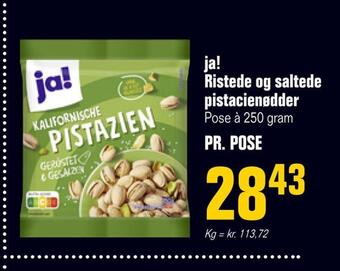 Poetzsch Padborg Ja! ristede og saltede pistacienødder tilbud