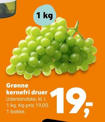 SuperBrugsen Grønne kernefri druer tilbud