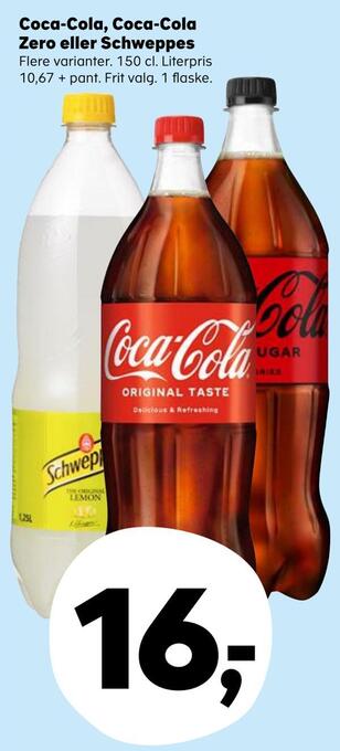 Coca-cola, coca-cola zero eller schweppes