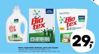 Biotex vaskemiddel, flydende, pulver eller kapsler