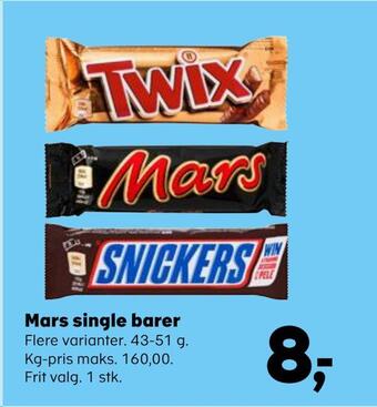 SuperBrugsen Mars single barer tilbud