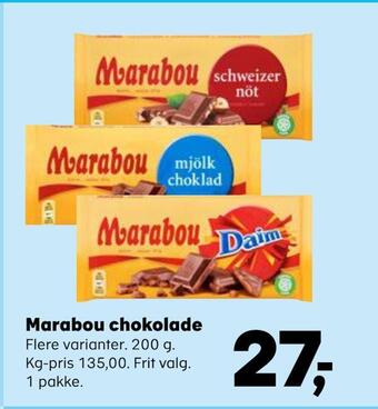SuperBrugsen Marabou chokolade tilbud