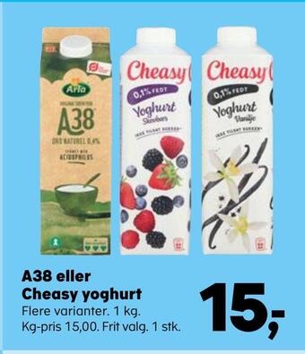 SuperBrugsen A38 eller cheasy yoghurt tilbud