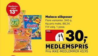 SuperBrugsen Malaco slikposer tilbud
