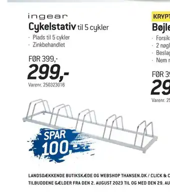 Thansen Cykelstativ til 5 cykler tilbud