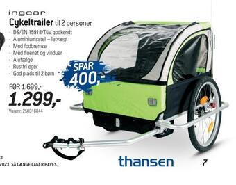 Thansen Cykeltrailer tilbud