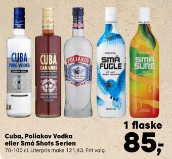 SuperBrugsen Cuba, poliakov vodka eller små shots serien tilbud
