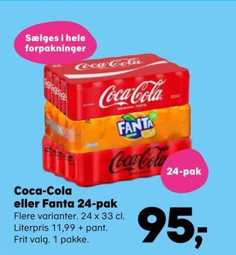 SuperBrugsen Coca-cola eller fanta 24-pak tilbud