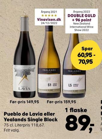 SuperBrugsen Pueblo de lavia eller yealands single block tilbud