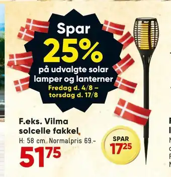 Bilka Vilma solcelle fakkel tilbud