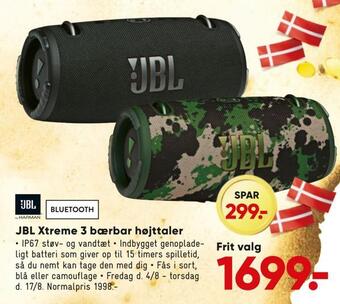 Bilka Jbl xtreme 3 bærbar højttaler tilbud