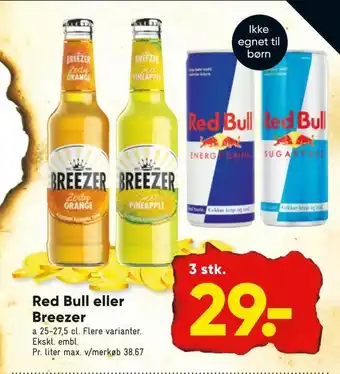 Bilka Red bull eller breezer tilbud
