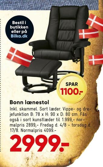 Bilka Bonn lænestol tilbud