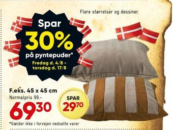 Bilka Spar 30% på pyntepuder tilbud