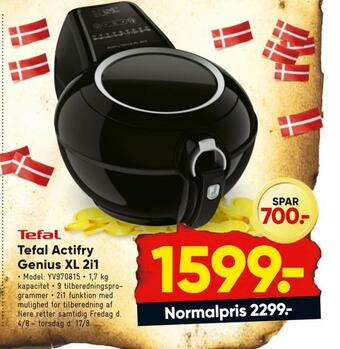 Bilka Tefal actifry genius xl 2i1 tilbud