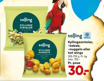 Bilka Kyllingestrimler, -kebab, -nuggets eller hot wings tilbud