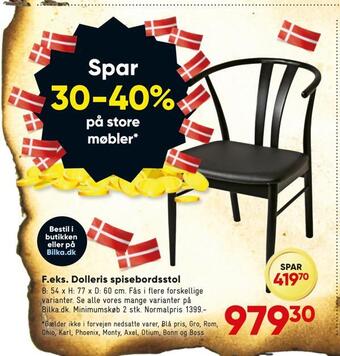 Bilka Dolleris spisebordsstol tilbud