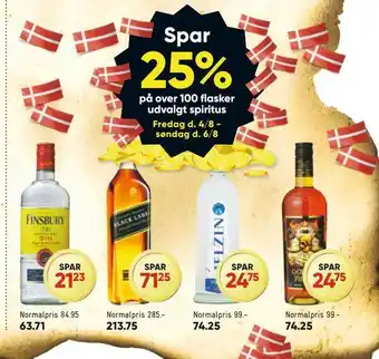 Bilka Spar 25% på over 100 flasker udvalgt spiritus tilbud
