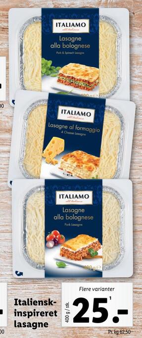 Lidl Italienskinspireret lasagne tilbud