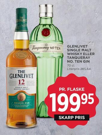 MENY Glenlivet single malt whisky eller tanqueray no. ten gin tilbud