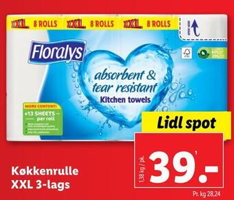 Lidl Køkkenrulle xxl 3-lags tilbud