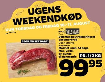 Netto Velsmag neutralmarineret oksemørbrad tilbud