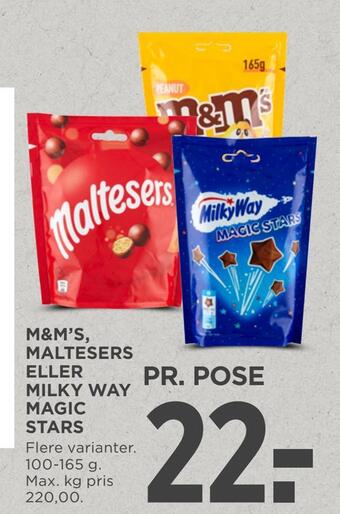 MENY M&m's, maltesers eller milky way magic stars tilbud
