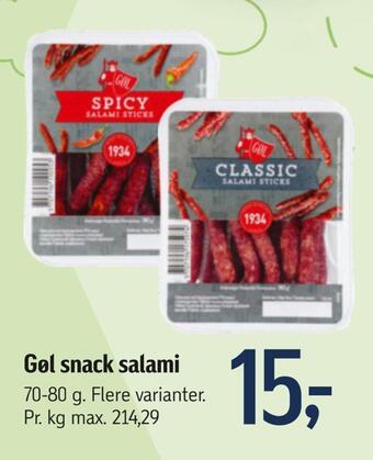 Føtex Gøl snack salami tilbud