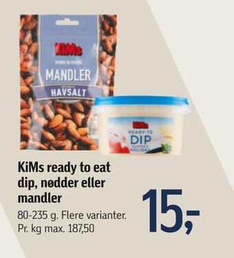 Kims ready to eat dip, nødder eller mandler