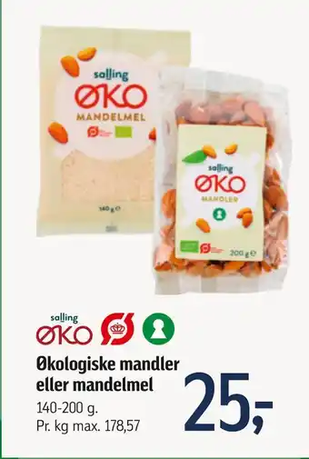 Føtex Økologiske mandler eller mandelmel tilbud