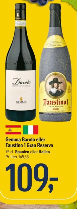 Gemma barolo eller faustino 1 gran reserva