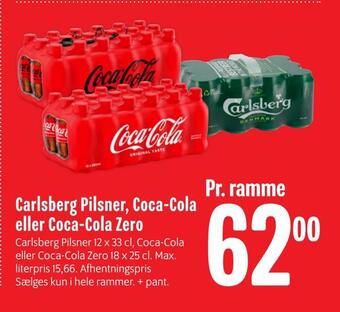 Min Købmand Carlsberg pilsner, coca-cola eller coca-cola zero tilbud