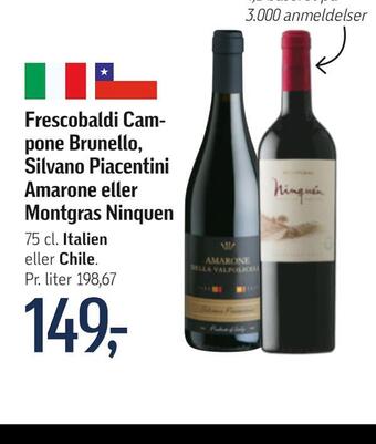 Føtex Frescobaldi campone brunello, silvano piacentini amarone eller montgras ninquen tilbud