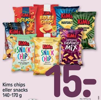 REMA 1000 Kims chips eller snacks tilbud