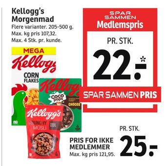 SPAR Kellogg's morgenmad tilbud