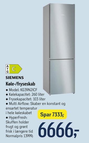 Føtex Køle-/fryseskab tilbud