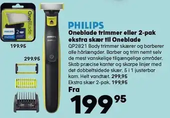 Kvickly Philips oneblade trimmer eller 2-pak ekstra skær til oneblade tilbud