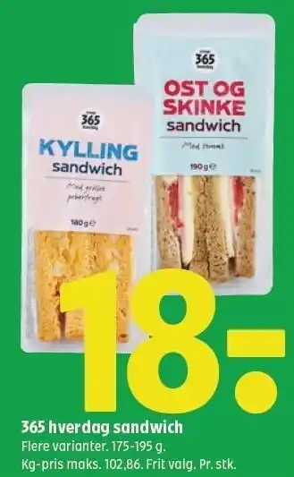 Coop 365 365 hverdag sandwich tilbud