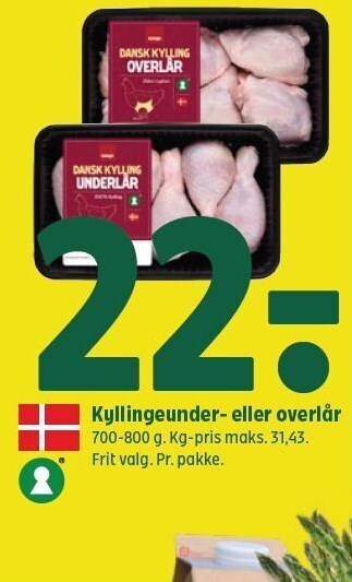 Coop 365 Kyllingeunder- eller overlår tilbud